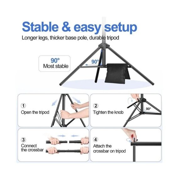 EMART Backdrop Stand 10' x 7', Photo-Photograph Studio- Adjustable (Brand New!) - Picture 5 of 6